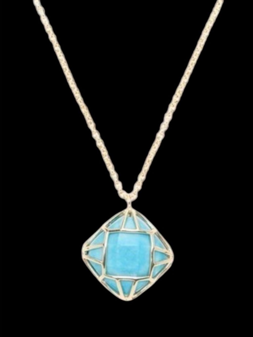 Kendra Scott Vintage Jean Gold Pendant Necklace in Turquoise